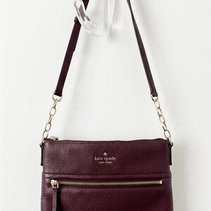kate spade Plum Pebbled Leather Crossbody with Gold Hardware